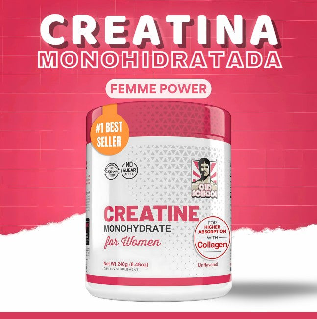 OLD SCHOOL CREATINA MONOHIDRATADA CON COLAGENO PARA MUJERES